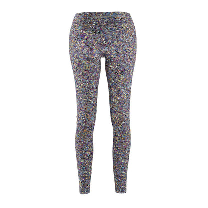 Women's Mid-rise Casual Leggings "MADRAS MAYHEM" col. Highly Meditated