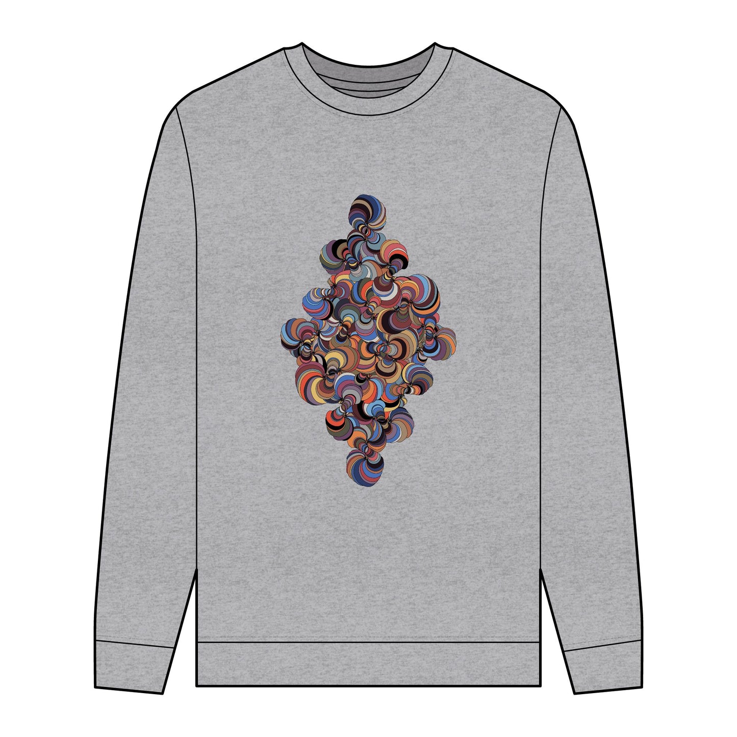 Men's Organic Sweatshirt with Fractal Medallion Pattern - Eco-Friendly Style