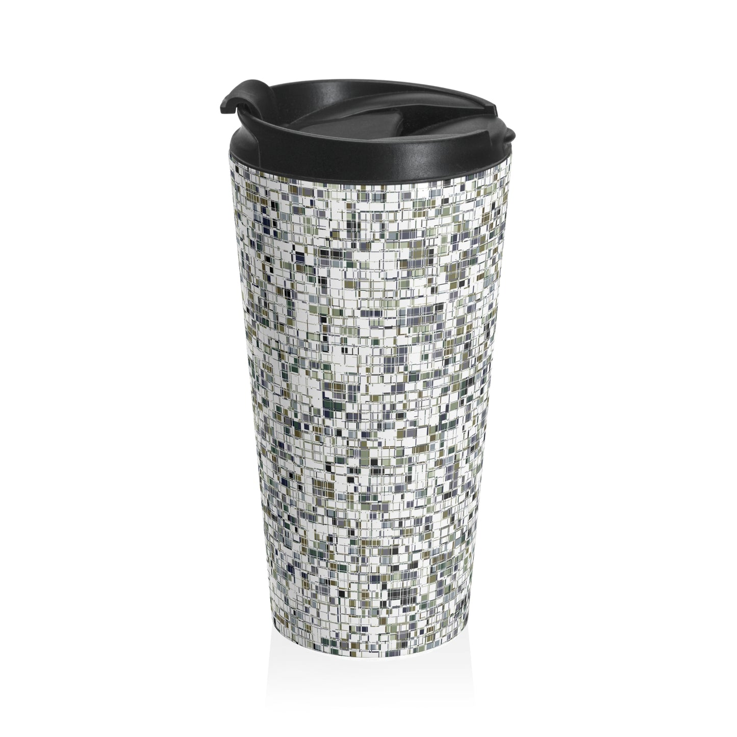 "X-WORD"  Stainless Steel Travel Mug - WHITE ground