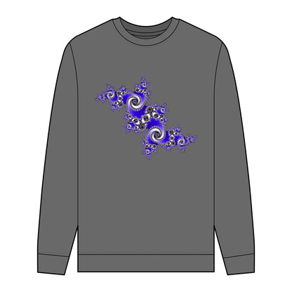 Men's Organic Sweatshirt with Fractal Pattern - Eco-Friendly Style