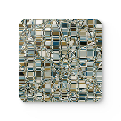 Corkwood Coaster Set  (4 pcs)  "GRIDWRAP" COL Mint Chocolate