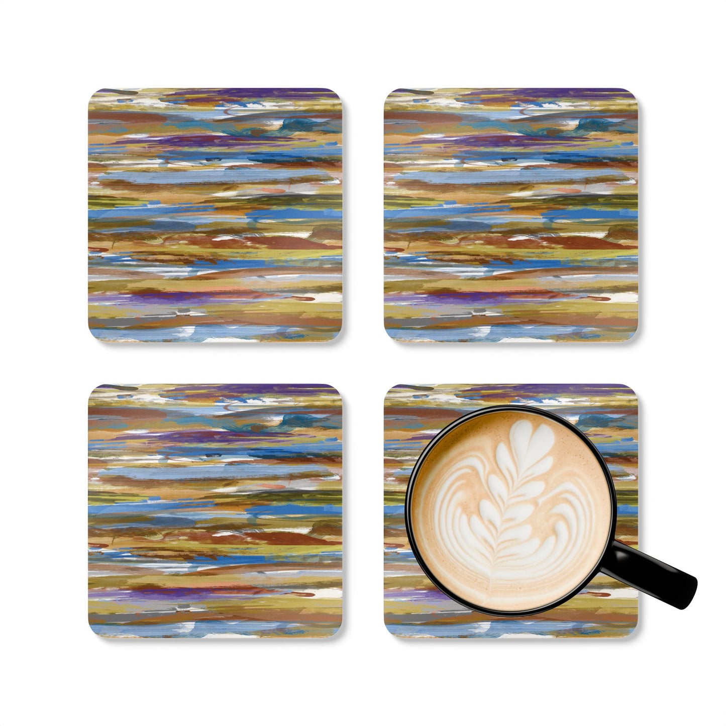 Corkwood Coaster Set  (4 pcs)  "ACTION"