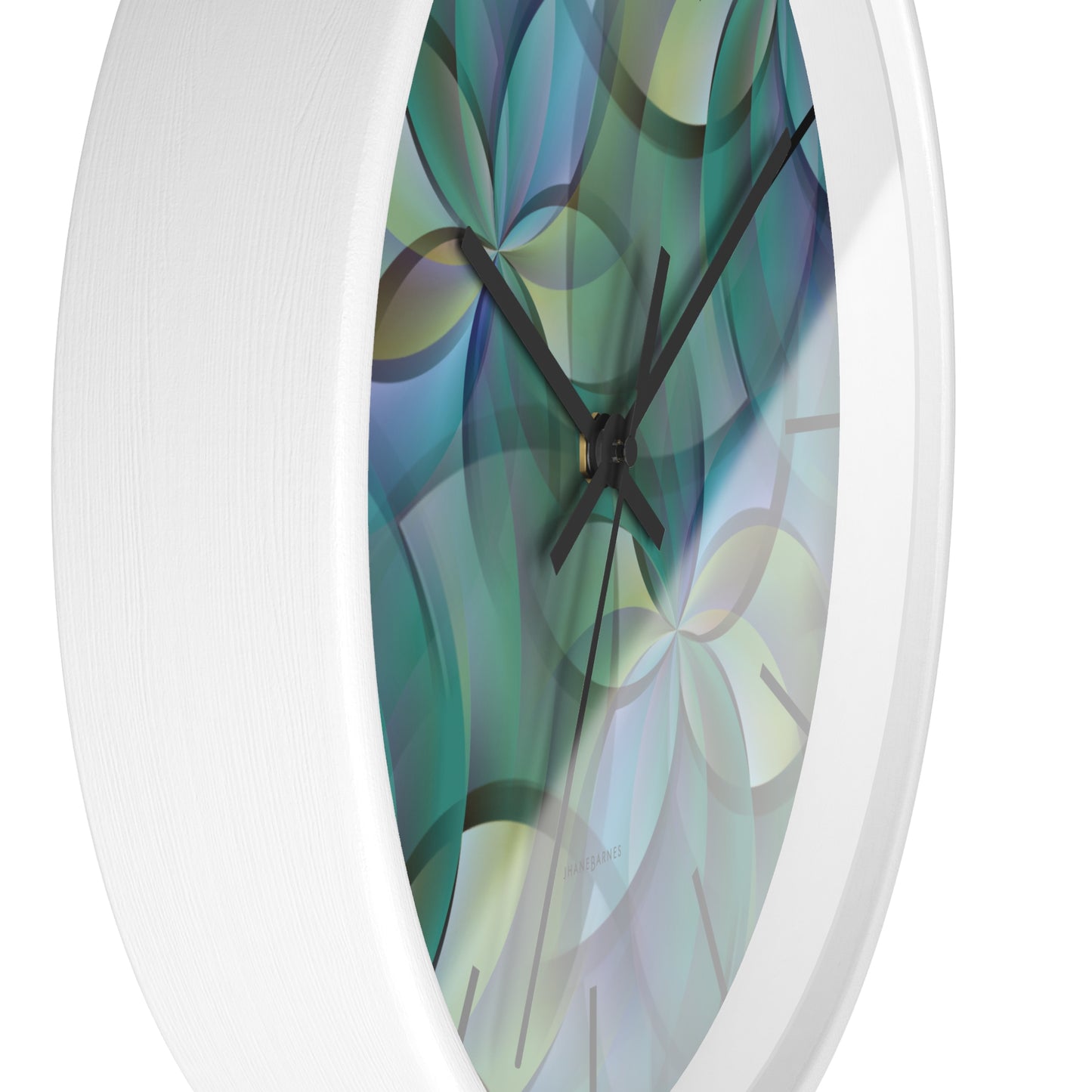 "FLORA" col Heavenly  -  Jhane Barnes custom designed Wall Clock. *Click to select your base color + hands that best matches your space