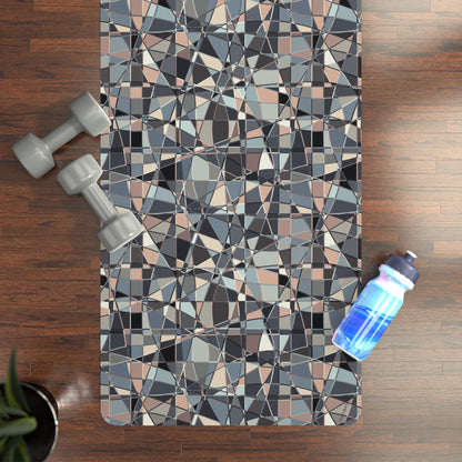 Rubber Yoga Mat "GRIDWRAP" col. Pink Cloud  -  Jhane Barnes custom design