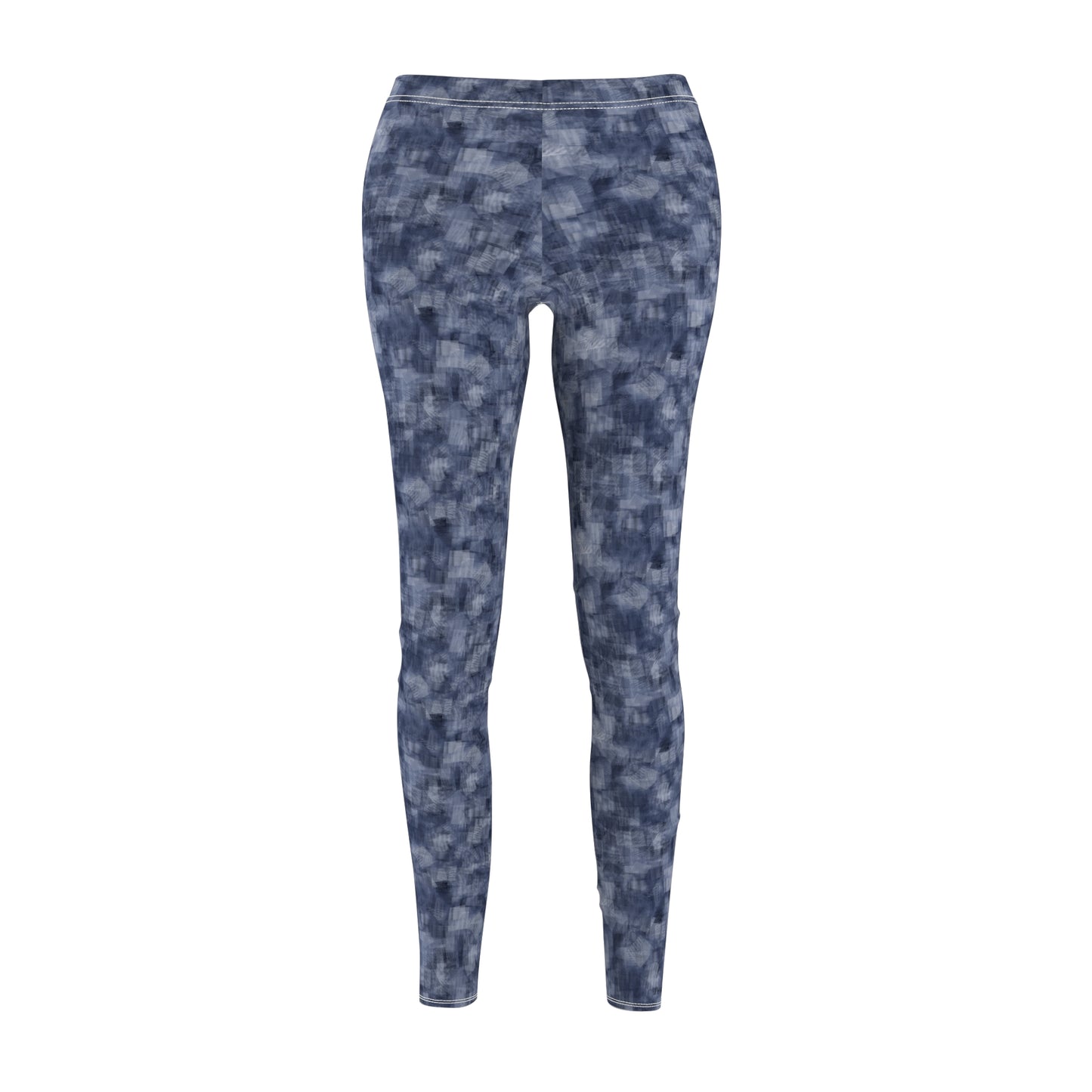 Women's Cut & Sew Casual Leggings "MOIRE" col. Navy