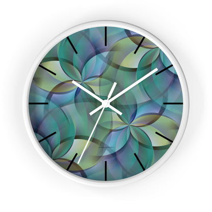 "FLORA" col Heavenly  -  Jhane Barnes custom designed Wall Clock. *Click to select your base color + hands that best matches your space