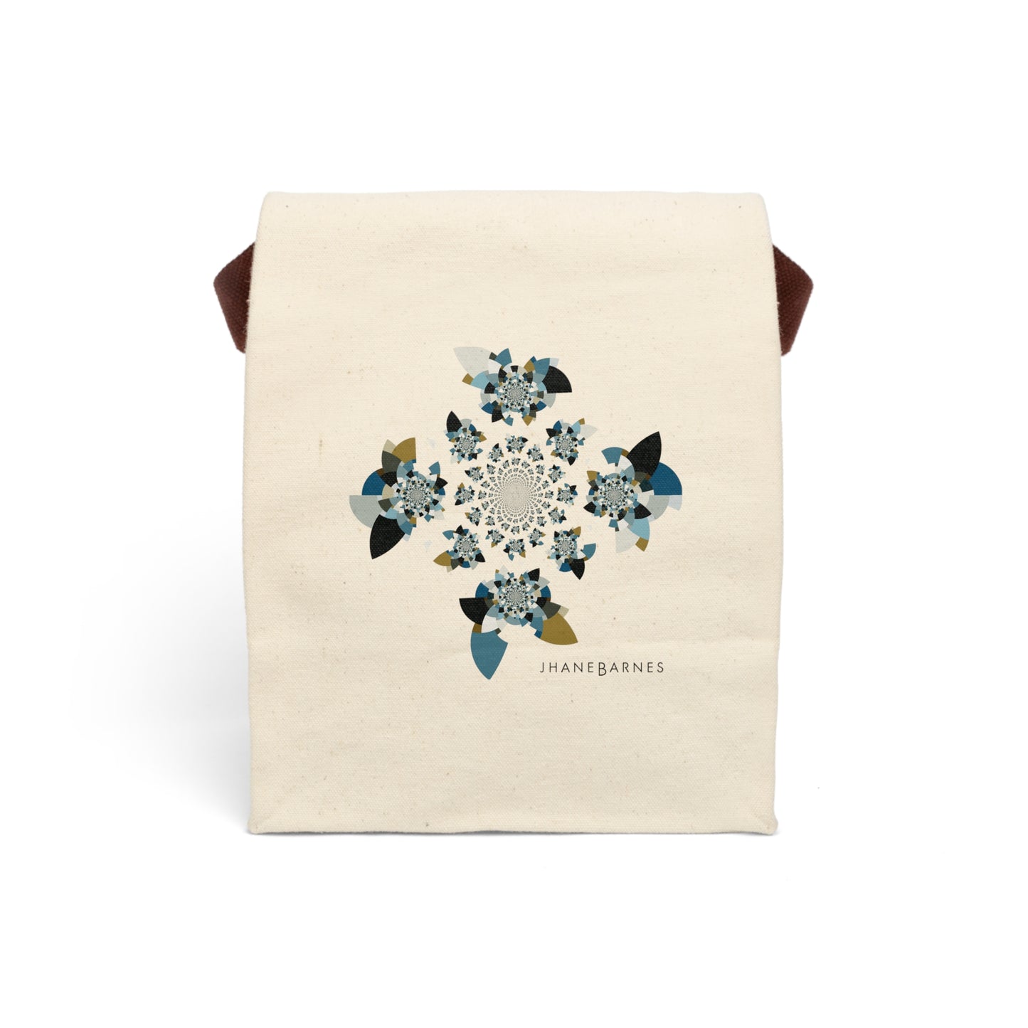 Canvas Lunch Bag With Strap "FLORAHEDRON"