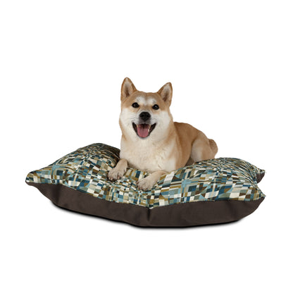 Stylish Abstract Pet Bed for Modern Home Décor "QUAD" col. Mint Chocolate