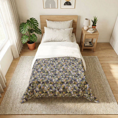 Cotton Comforter "LATTICE" col. Moss Behaving