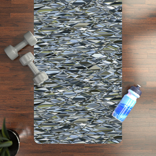 Rubber Yoga Mat "THAT'S A WRAP" col Slate Brigade -  Jhane Barnes custom design