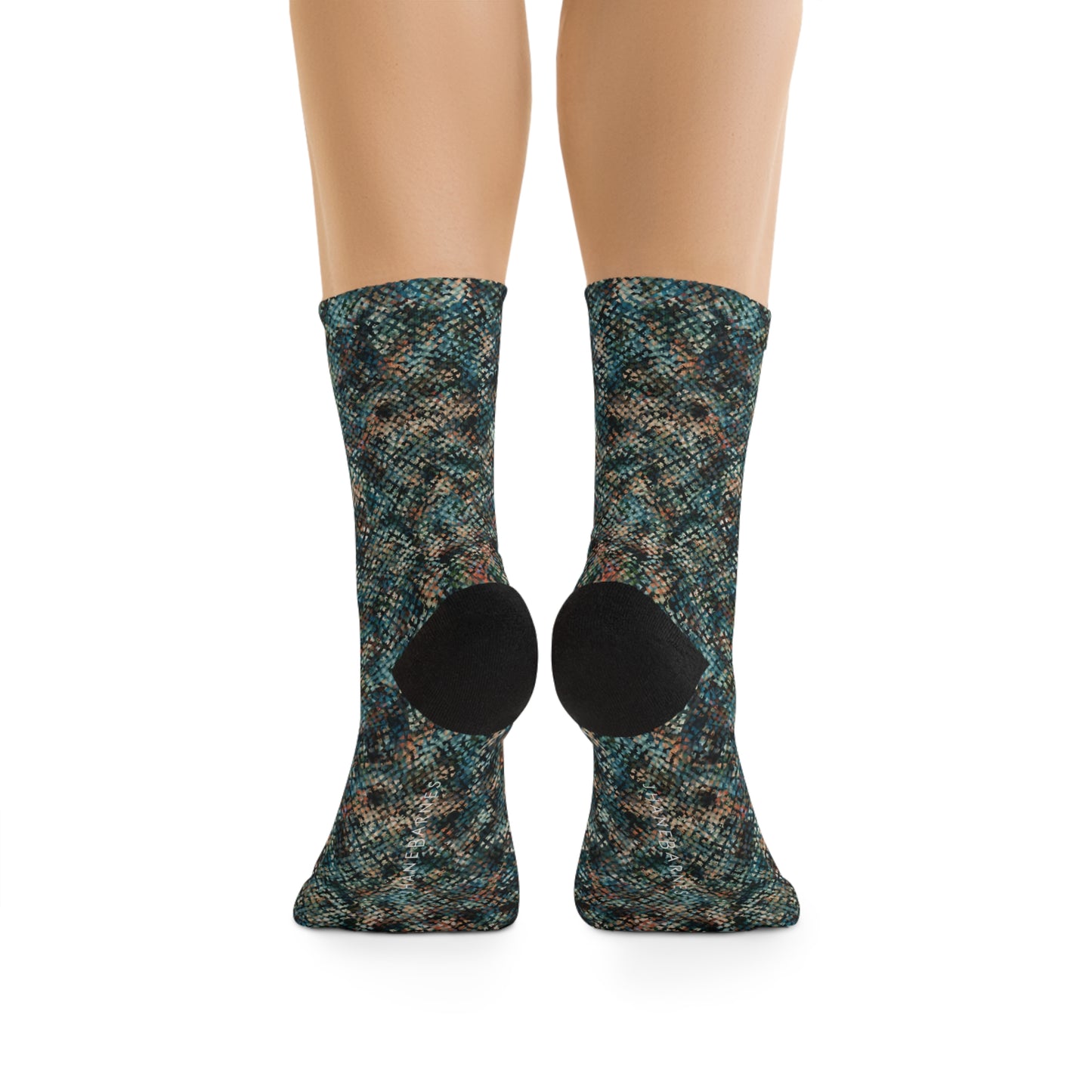 Recycled Poly Socks  "MEZZO" col Evergreen, Jhane Barnes custom design