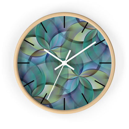 "FLORA" col Heavenly  -  Jhane Barnes custom designed Wall Clock. *Click to select your base color + hands that best matches your space