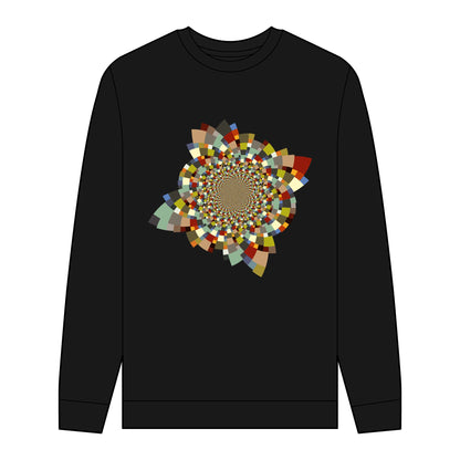 Men's Organic Sweatshirt with Schatt Inversion Pattern - Eco-Friendly Style