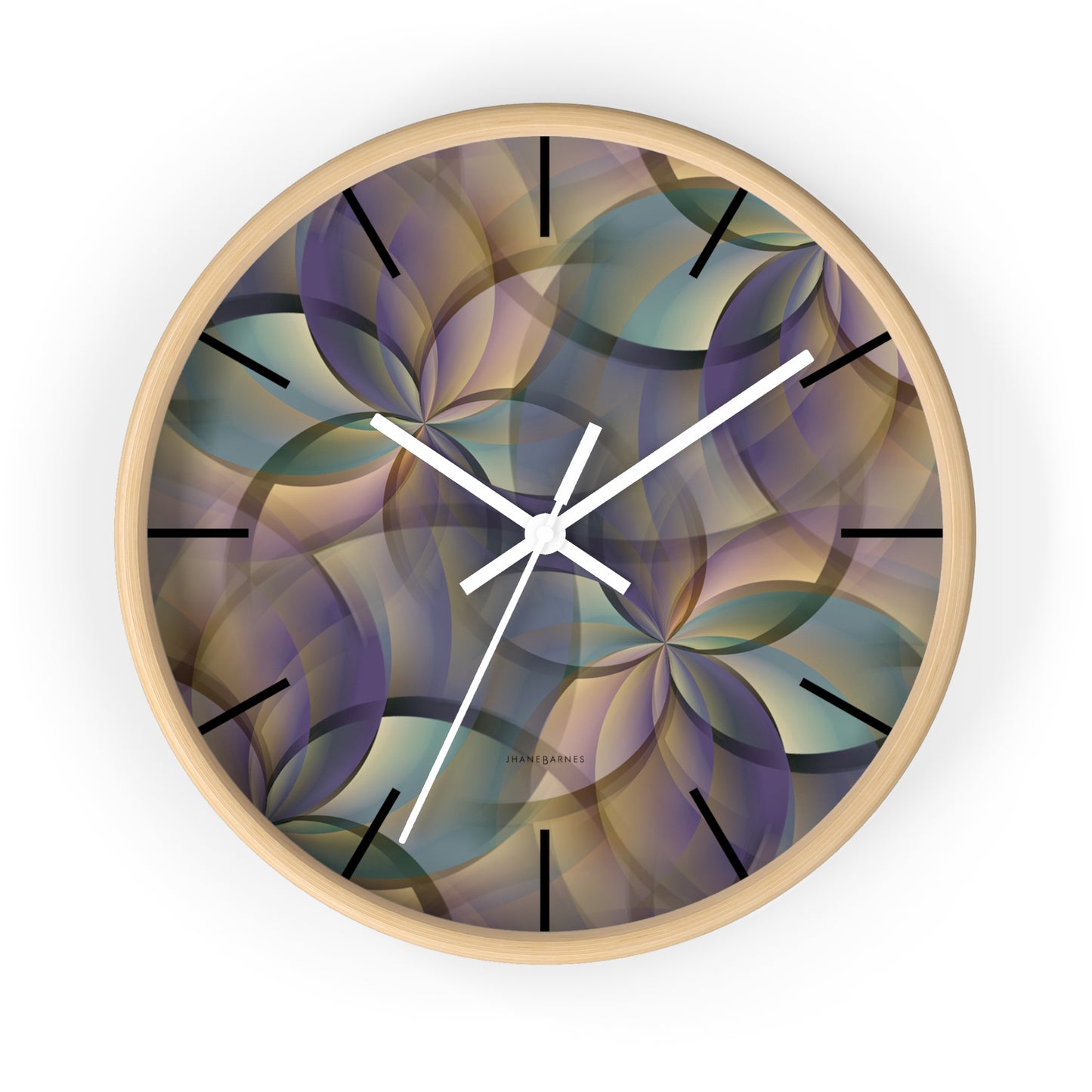 "FLORA" col Desert  - Jhane Barnes custom designed Wall Clock. *Click to select your base color + hands that best matches your space