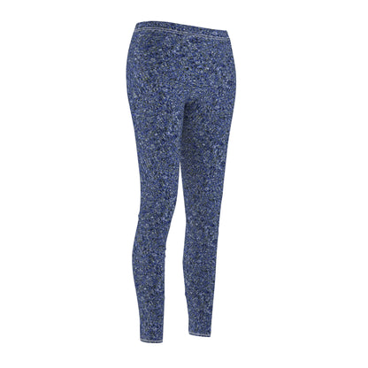 Women's Cut & Sew Casual Leggings "MADRAS MAYHEM" col. Cobalt Pulse