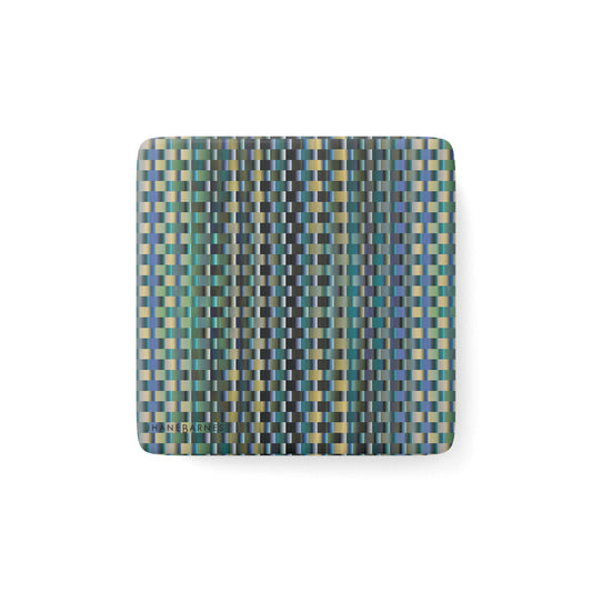 Porcelain Magnet, Square "CHECKERS" col. Blue Jeans