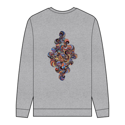 Men's Organic Sweatshirt with Fractal Medallion Pattern - Eco-Friendly Style