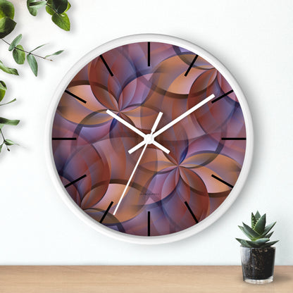 "FLORA" col Red Rock  -  Jhane Barnes custom designed Wall Clock. *Click to select your base color + hands that best matches your space