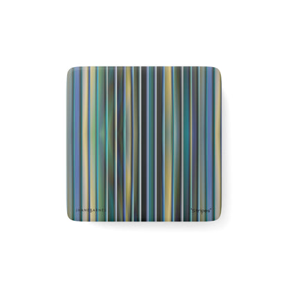 Porcelain Magnet, Square "STRIPES" col. Blue Jeans