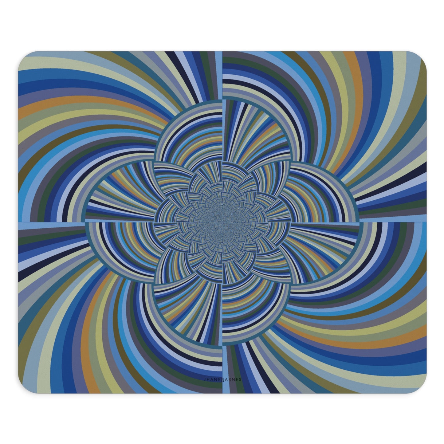 Mouse Pad (Round or Rectangle) "STRIPE INVERSION" col Blue Jeans