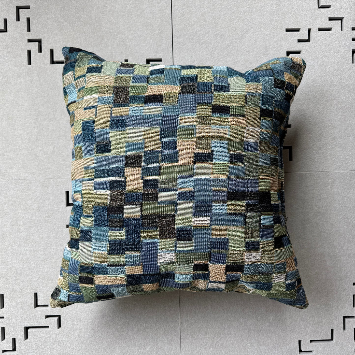 "POLYOMINOES" Woven Pillow. Jhane Barnes custom design