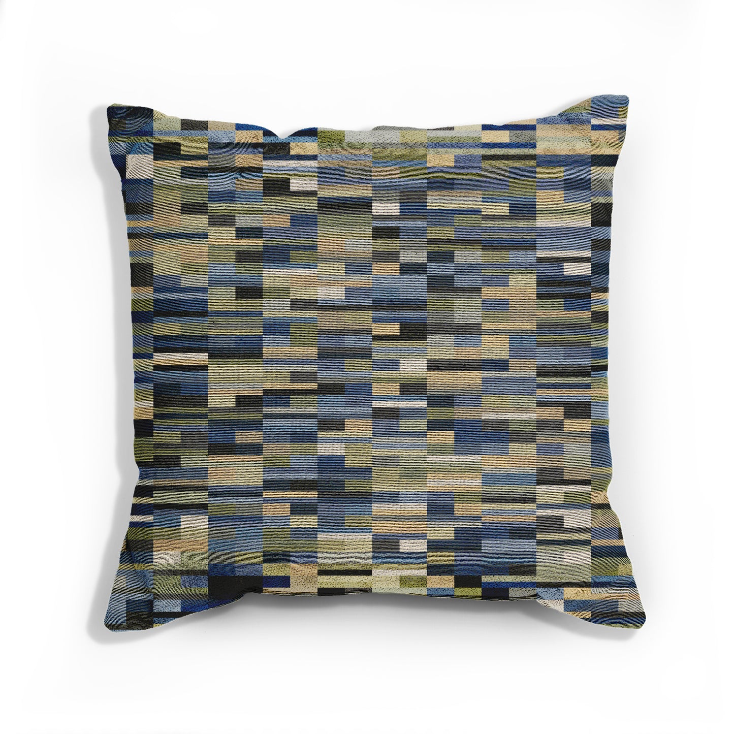 "DOMINOES" col. Blue-Green Envy. Woven Pillow. Jhane Barnes custom design