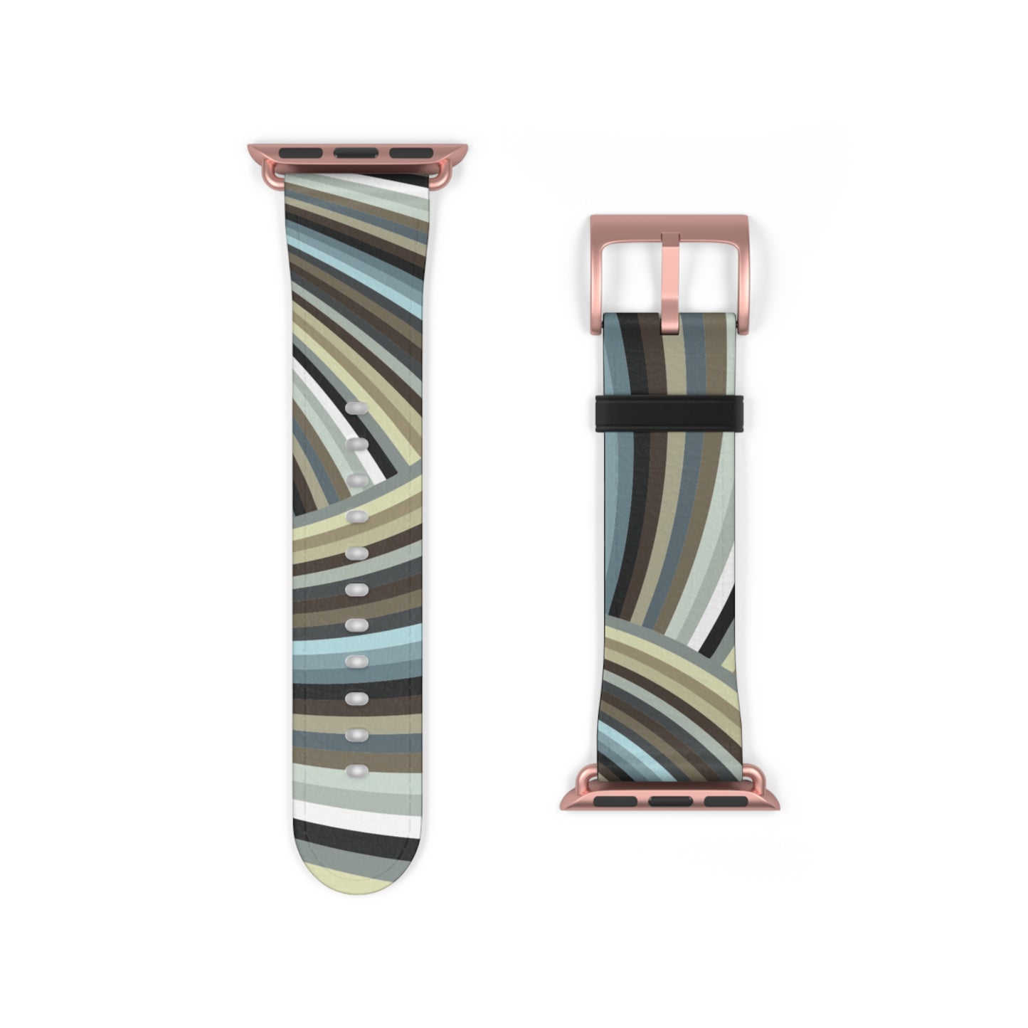 Vibrant Watch Band "STRIPE INVERSION" col. Mint Chocolate Sport Strap for Fitness Lovers