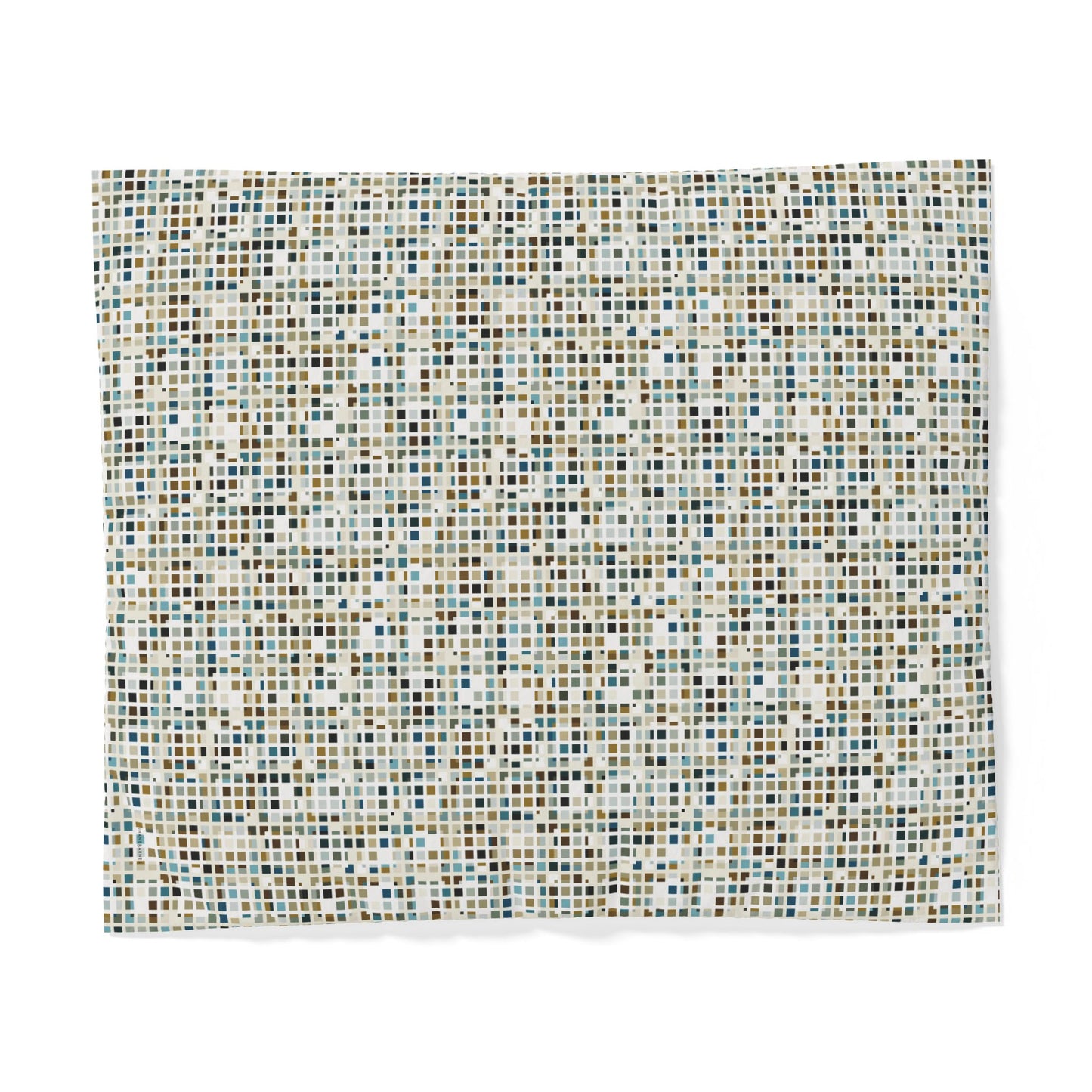 Cotton Duvet Cover "SQUARZE" col. Mint Chocolate