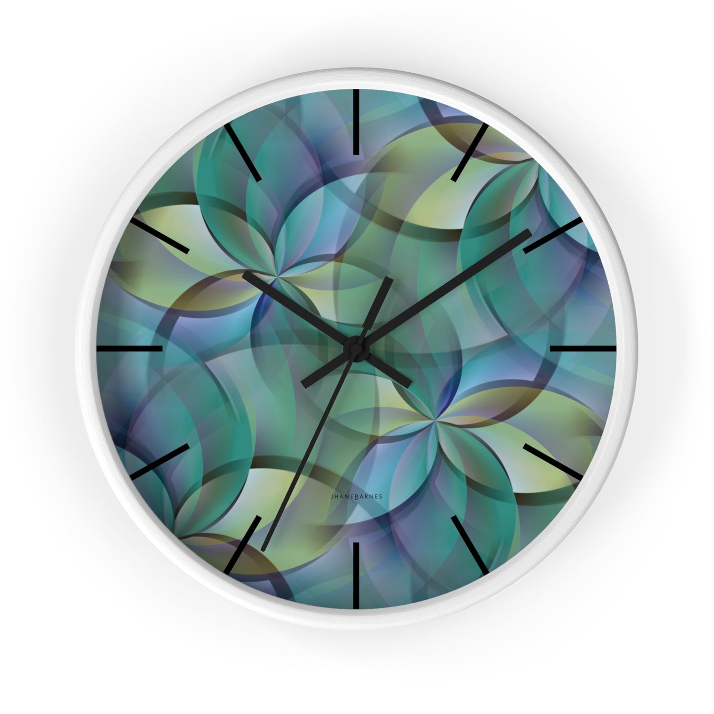 "FLORA" col Heavenly  -  Jhane Barnes custom designed Wall Clock. *Click to select your base color + hands that best matches your space