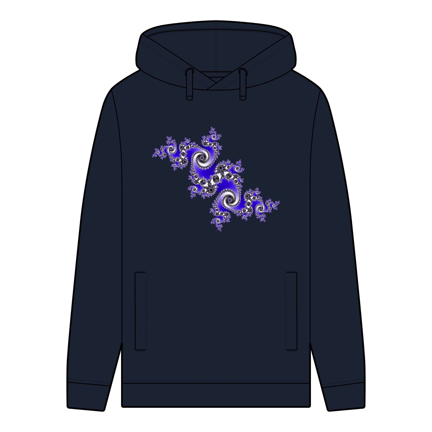 Men's Organic Hoodie with Vibrant Fractal Pattern