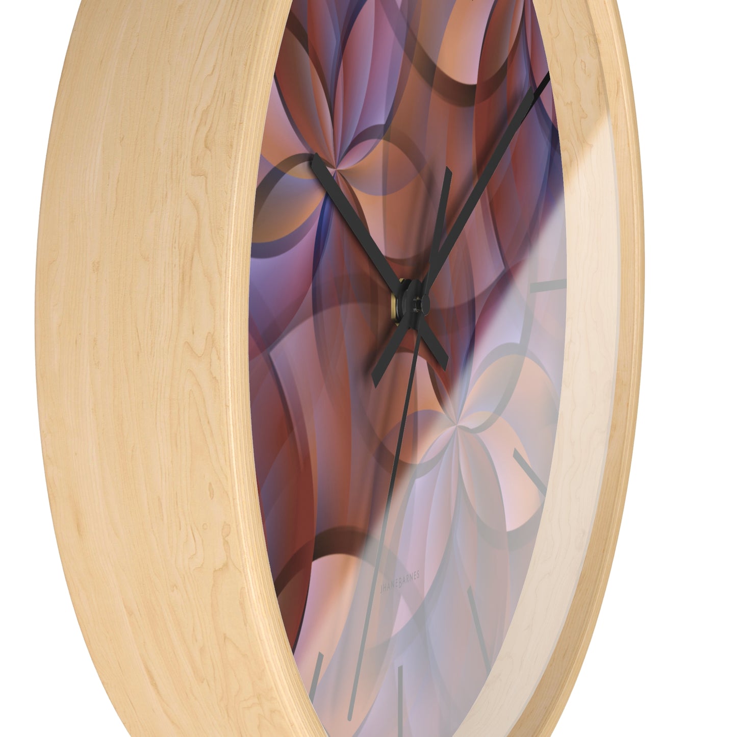 "FLORA" col Red Rock  -  Jhane Barnes custom designed Wall Clock. *Click to select your base color + hands that best matches your space