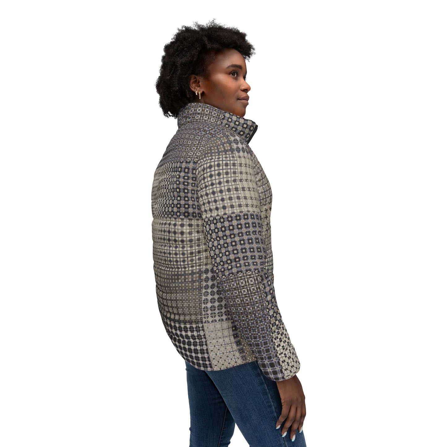 Women’s Puffer Jacket "FREQUENCY" col-1, Jhane Barnes custom design