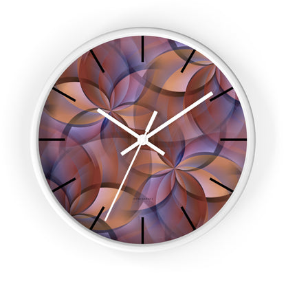 "FLORA" col Red Rock  -  Jhane Barnes custom designed Wall Clock. *Click to select your base color + hands that best matches your space