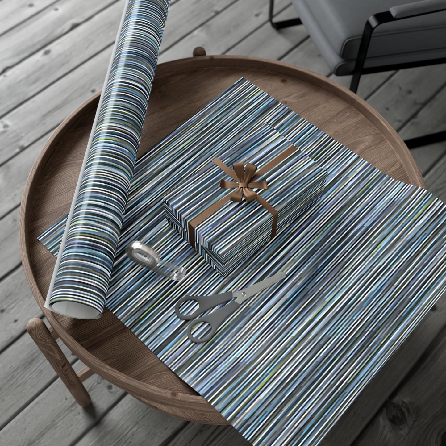 "BANDWIDTH STRIPE" Blue - Gift Wrap Paper