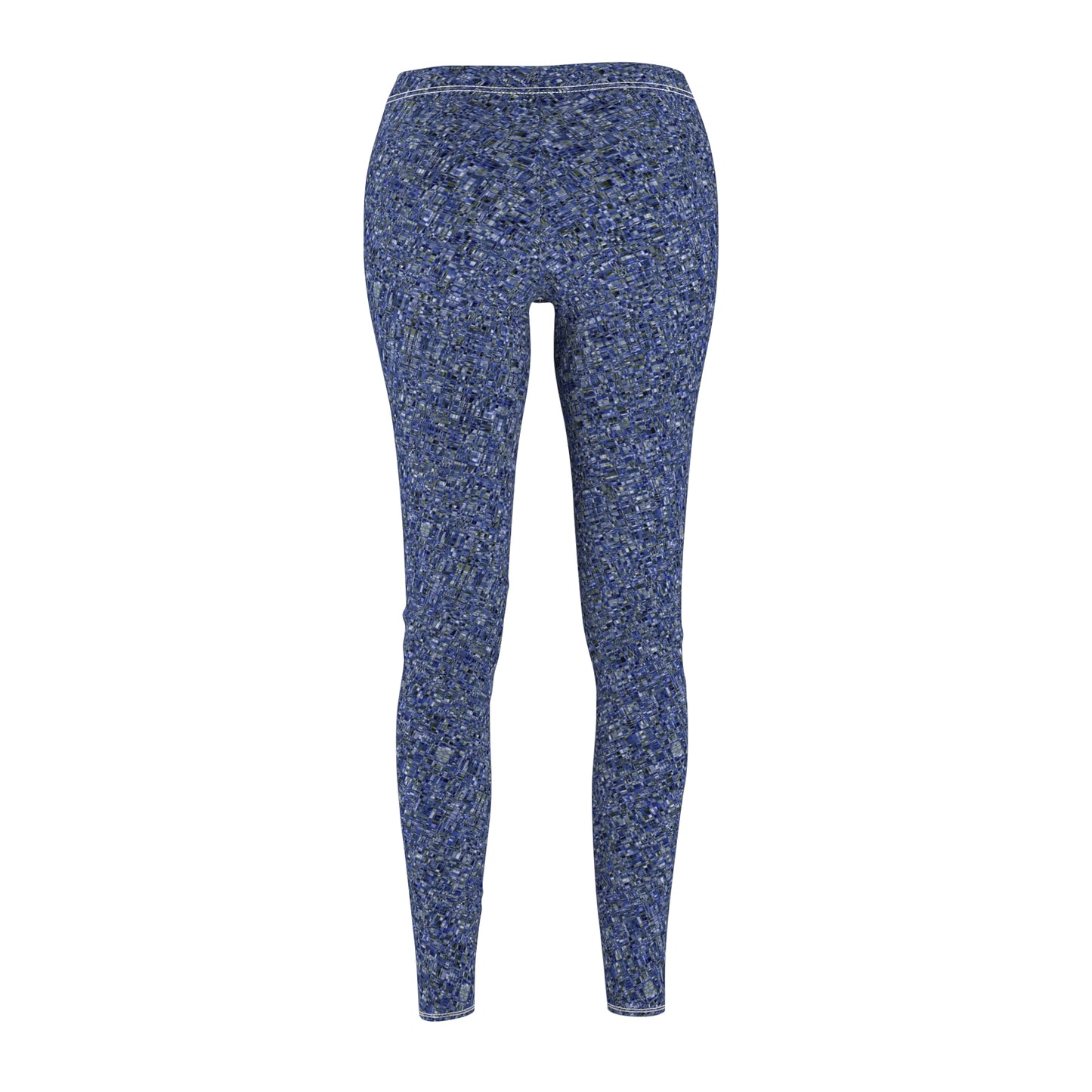 Women's Cut & Sew Casual Leggings "MADRAS MAYHEM" col. Cobalt Pulse