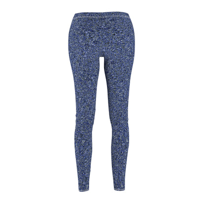 Women's Cut & Sew Casual Leggings "MADRAS MAYHEM" col. Cobalt Pulse