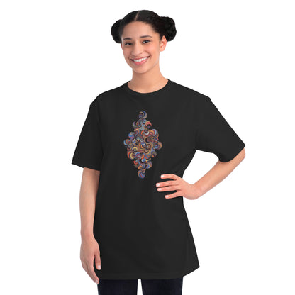 Organic Unisex Classic T-Shirt with Vibrant Fractal Medallion Pattern