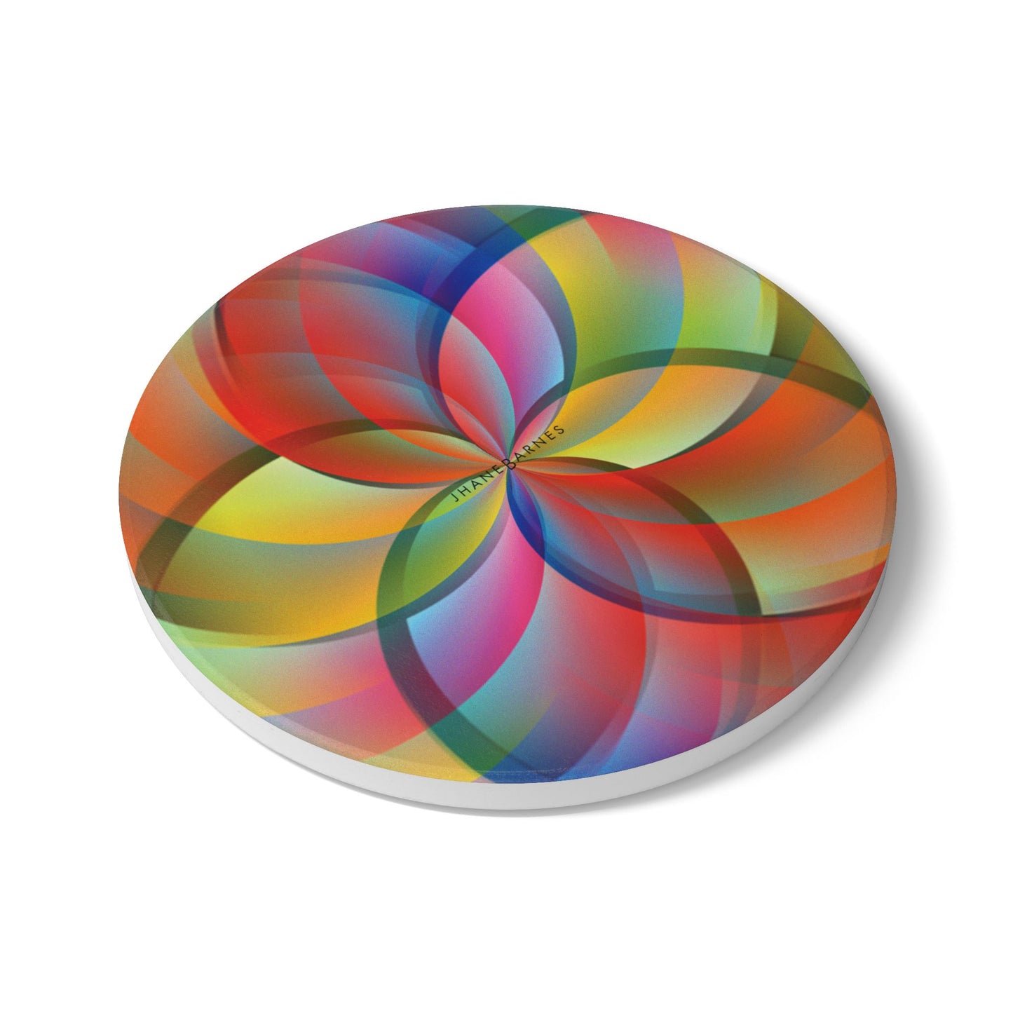 Ceramic Coaster "RAINBOW FLOWER"