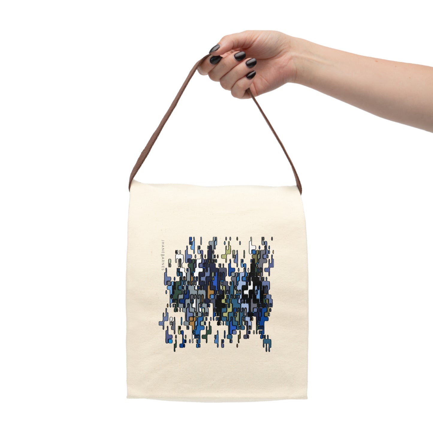 Canvas Lunch Bag With Strap "CIRCUIT" col. Blue jeans