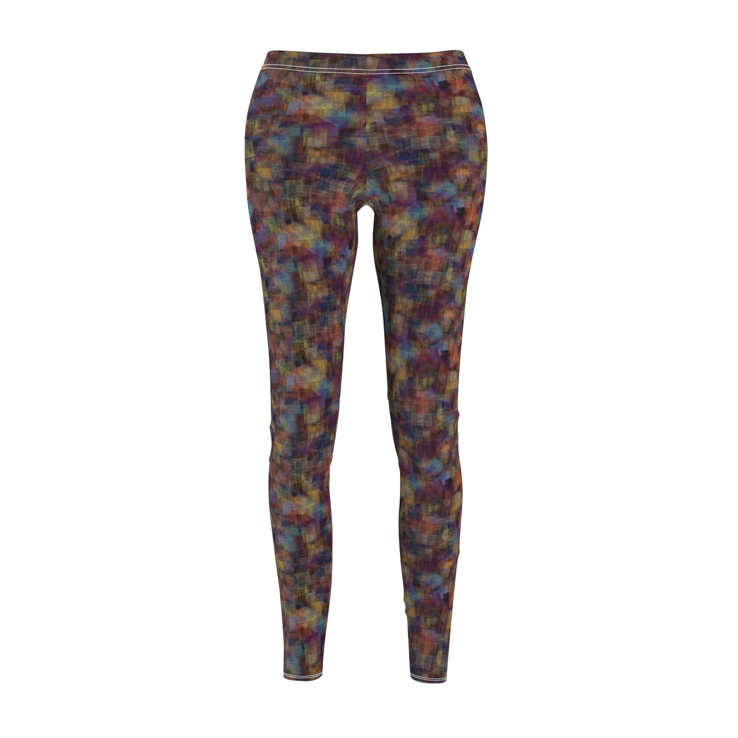 Women's Cut & Sew Casual Leggings "MOIRE" col. Varicolor