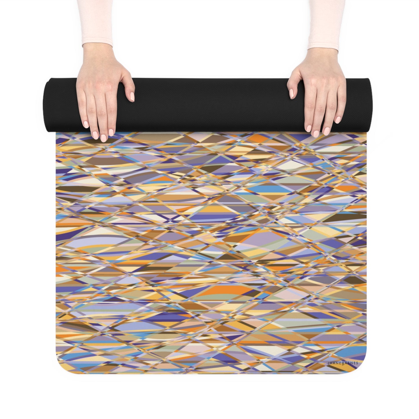 Rubber Yoga Mat THAT'S A WRAP" col Sedona -  Jhane Barnes custom design