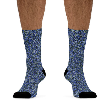Unisex Printed Socks  "SCHATT" col. Cobalt Pulse, Jhane Barnes custom design