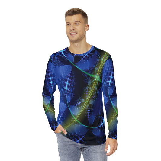 Long Sleeve Shirt for Men "BLUE NEWTON" Design