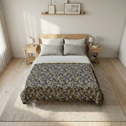 Cotton Duvet Cover "LATTICE" col. Moss Behaving