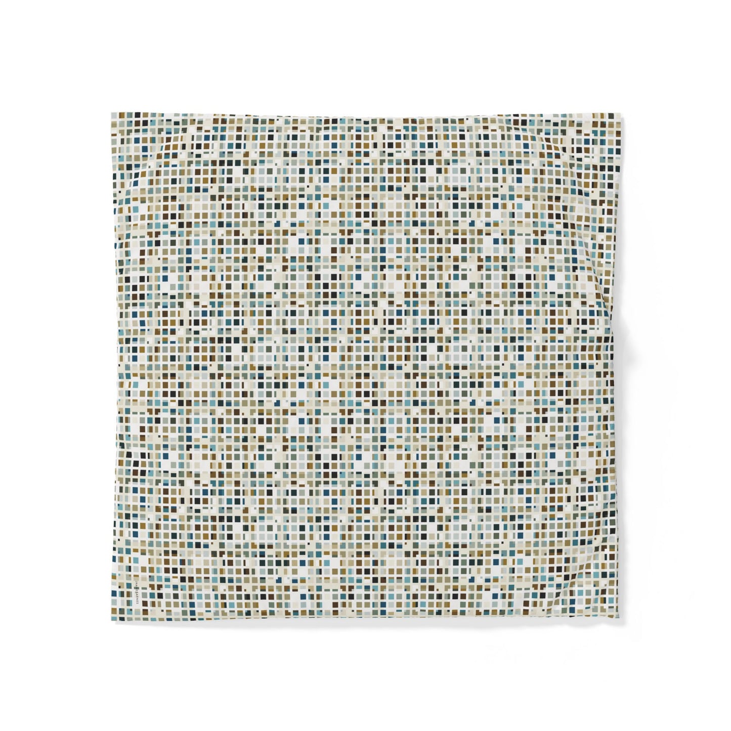 Cotton Duvet Cover "SQUARZE" col. Mint Chocolate