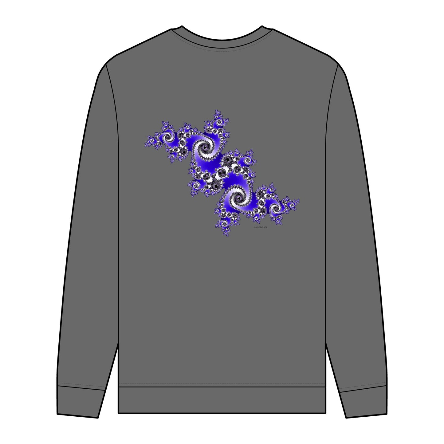 Men's Organic Sweatshirt with Fractal Pattern - Eco-Friendly Style