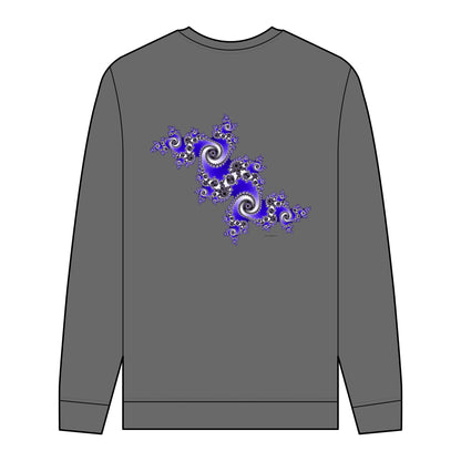 Men's Organic Sweatshirt with Fractal Pattern - Eco-Friendly Style