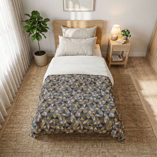 Cotton Comforter "LATTICE" col. Moss Behaving