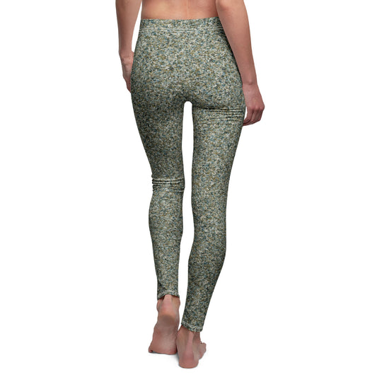 Women's Mid-rise Casual Leggings "TEXTURE" col. Mint Chocolate