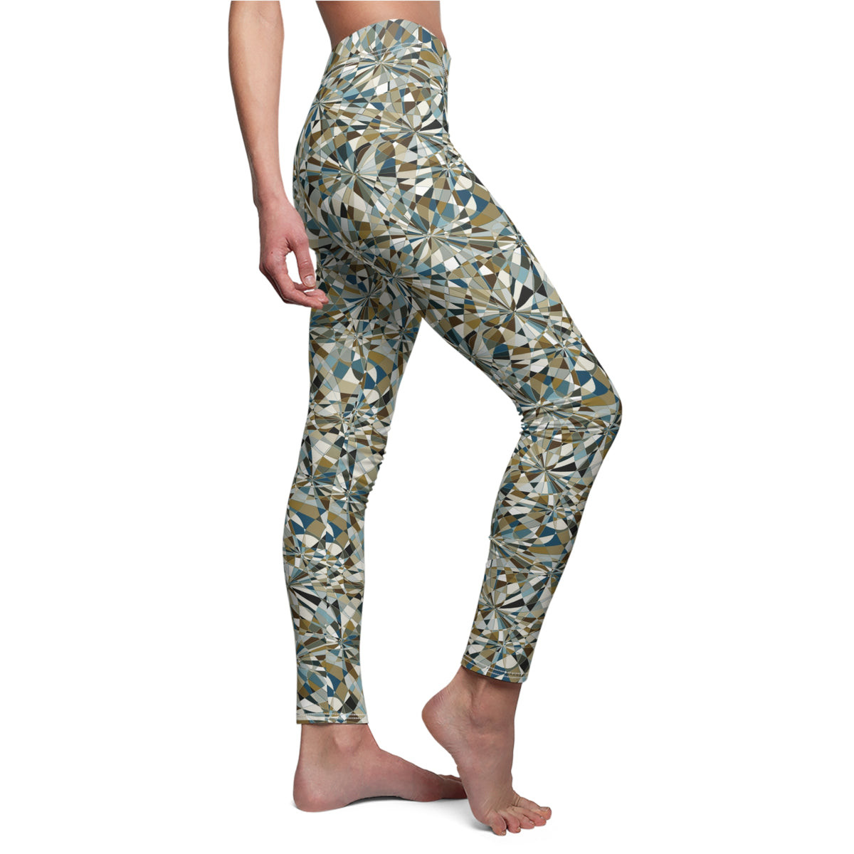 Women's Cut & Sew Casual Leggings "SPLINE" col. Mint Chocolate